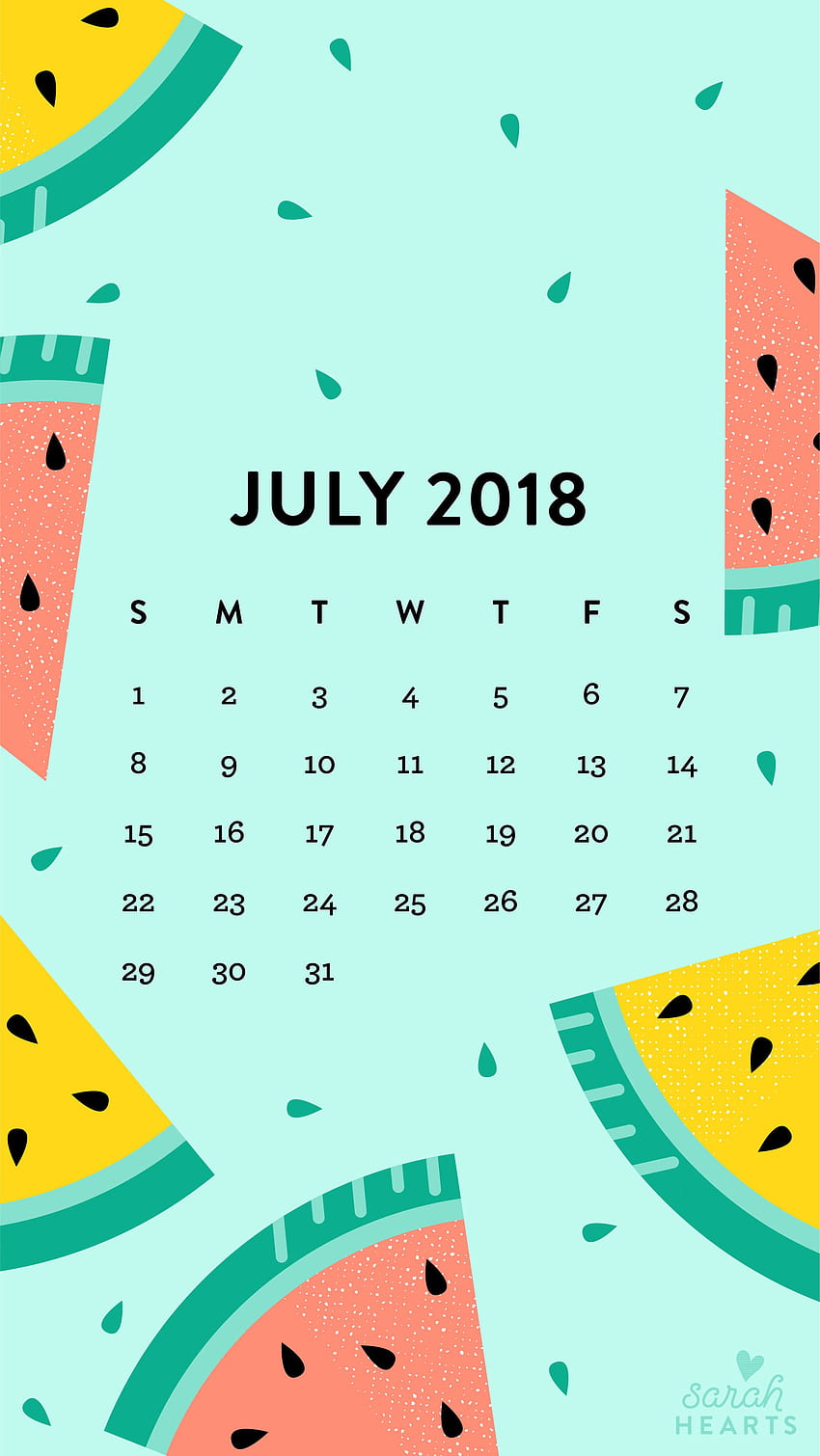 July 2018 Watermelon Calendar, hello 2021 HD phone wallpaper