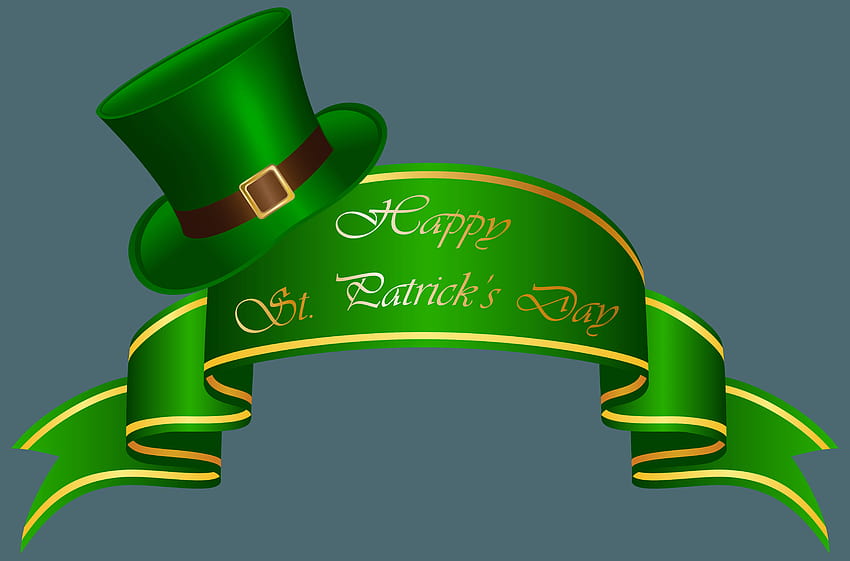 St Patricks Day Banner and Hat Transparent PNG Clip Art, saint patricks day 2019 HD wallpaper