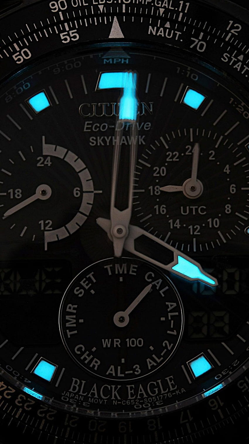 Citizen Wristwatch Blue Neon Light Android HD phone wallpaper