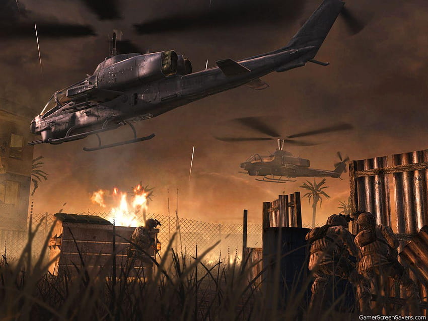 Call of Duty 4, call of duty black hawk helicopter HD wallpaper
