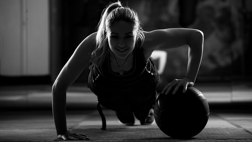 Woman Working Out Black And White, black women HD wallpaper