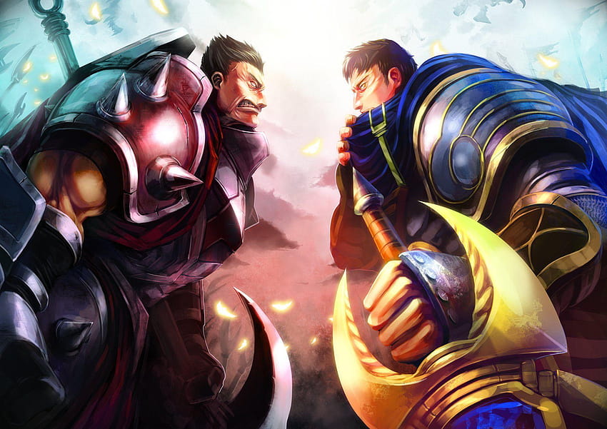 Wallpaper : Garen League of Legends, Darius, League of Legends, digital art  1920x1080 - FredyMacqeen - 1416371 - HD Wallpapers - WallHere