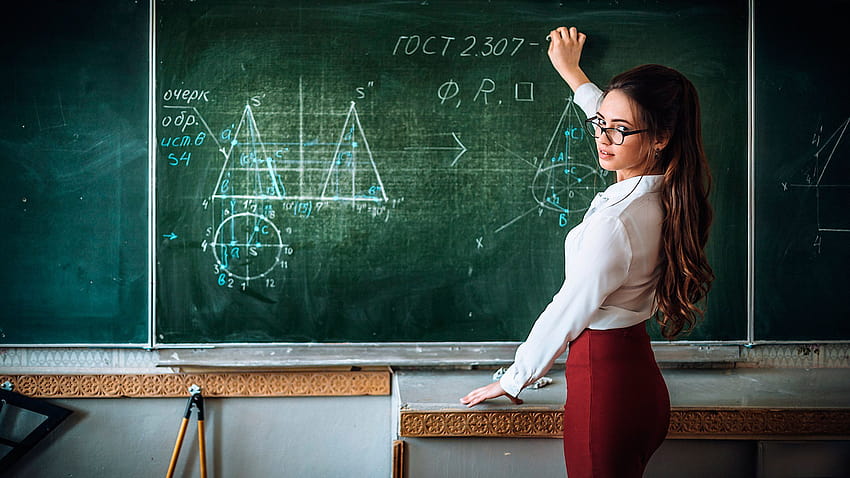 Girl, Look, Glasses, Hair, The Teacher, Mel, women teacher HD wallpaper