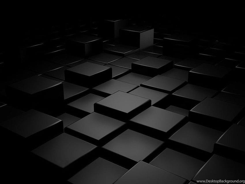 Black 3D Cubes Backgrounds HD wallpaper