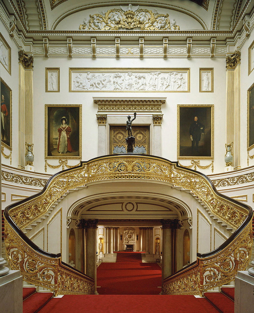 Вътре в Бъкингамския дворец, интериор на двореца HD тапет за телефон