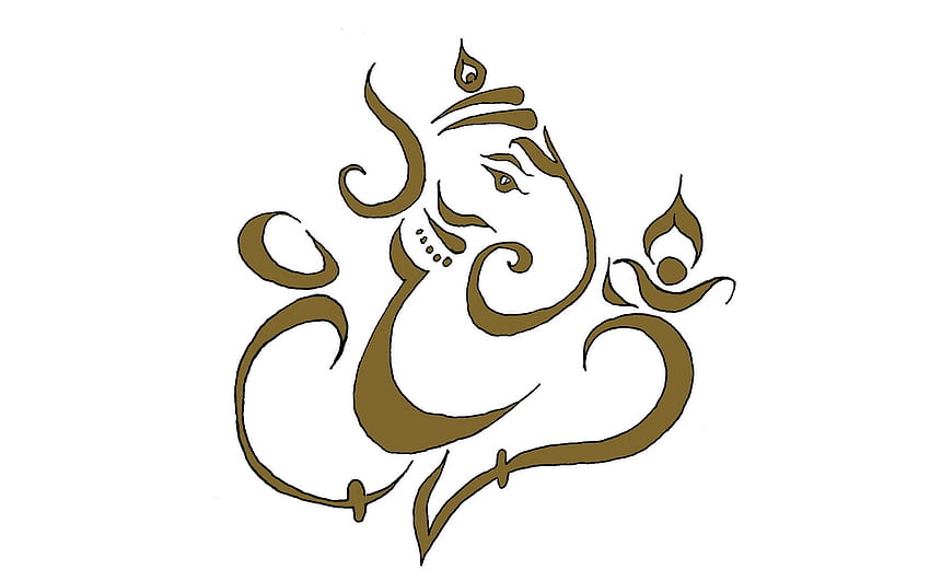 Deus Ganesh e Om símbolo impressionante, logotipo de ganesh papel de parede HD