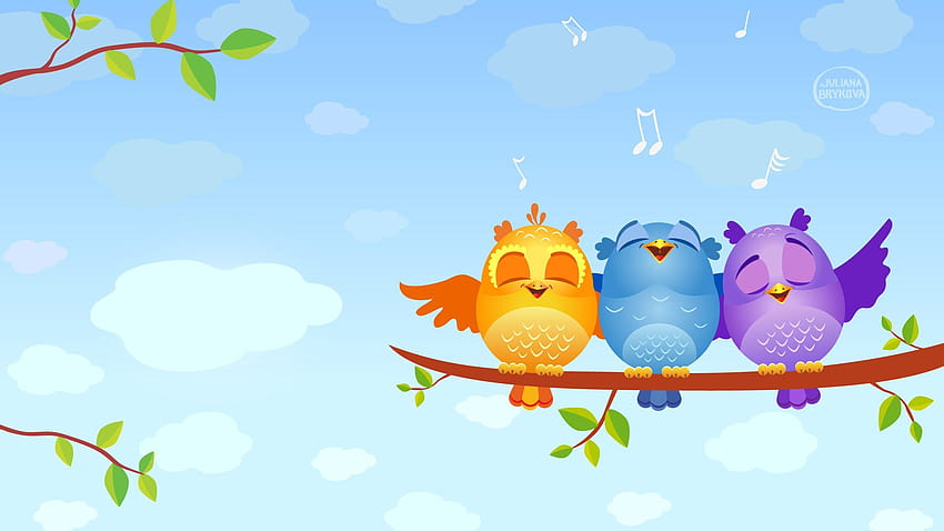 Singing Birds, owl kartun HD wallpaper