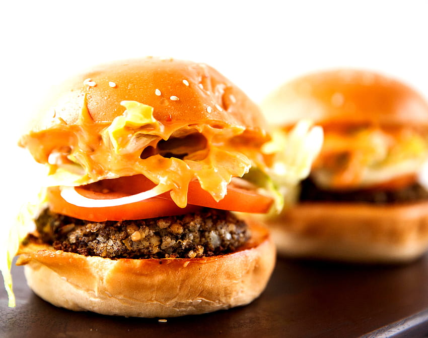 Hemp Burgers with All the Trimmings, veggie burger HD wallpaper