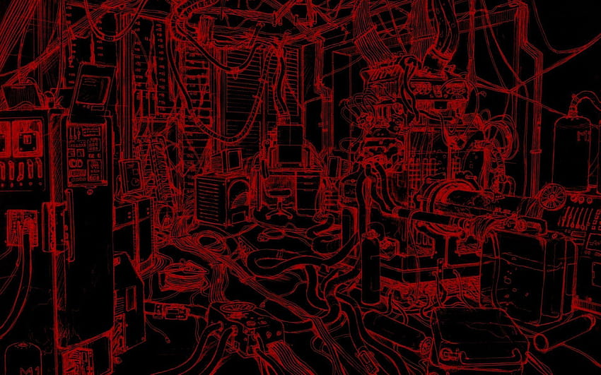 science black computers dark red technology wires 1920x1200, blackout HD wallpaper