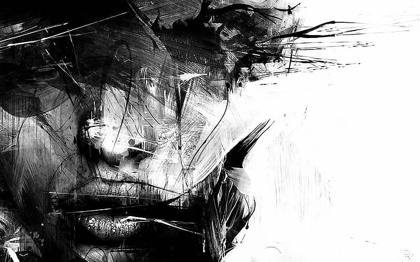 portret człowieka szkic sztuka cyfrowa, rysunek twarzy kobiety Tapeta HD