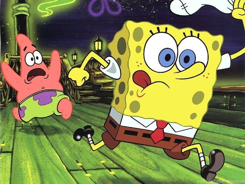 SpongeBob Kanciastoporty biegnie Patrick De Tła, biegnij 3 Tapeta HD