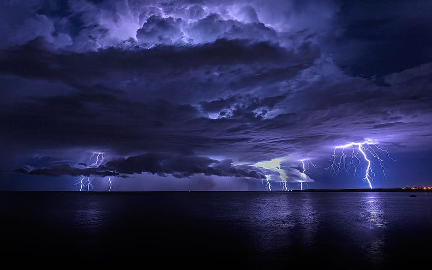 : 夜, 空, ライトニング, 嵐, 雰囲気, フラッシュ, サンダー, 雲, 天気, 雷雨, 闇, 現象 1920x1200, 雷の空 高画質の壁紙