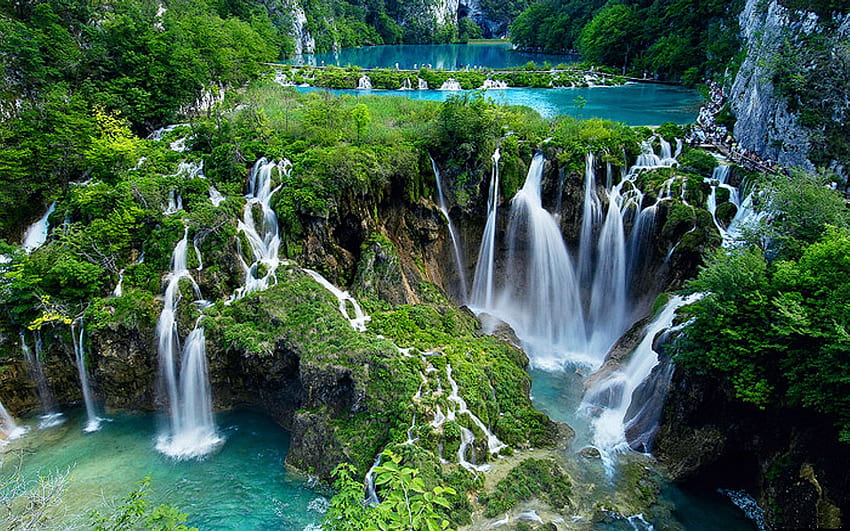 Parc national des lacs de Plitvice, cascade du parc Fond d'écran HD