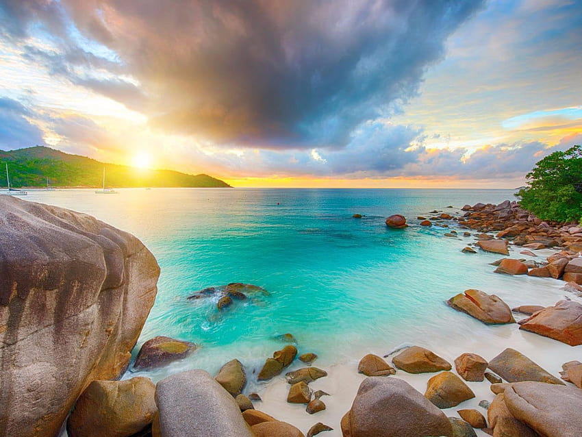 Anse Lazio Beach On The Island Of Praslin Seychelles On The Northeastern Part Of Madagascar In The Middle Of The Indian Ocean 1920x1200 : 13 HD wallpaper
