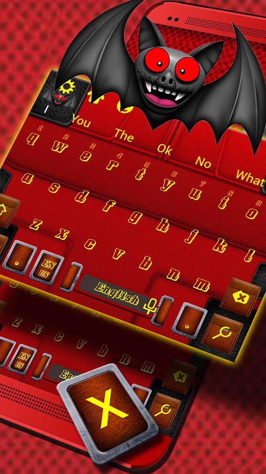 Black & red bat denim keyboard theme for Android, redbat HD phone wallpaper