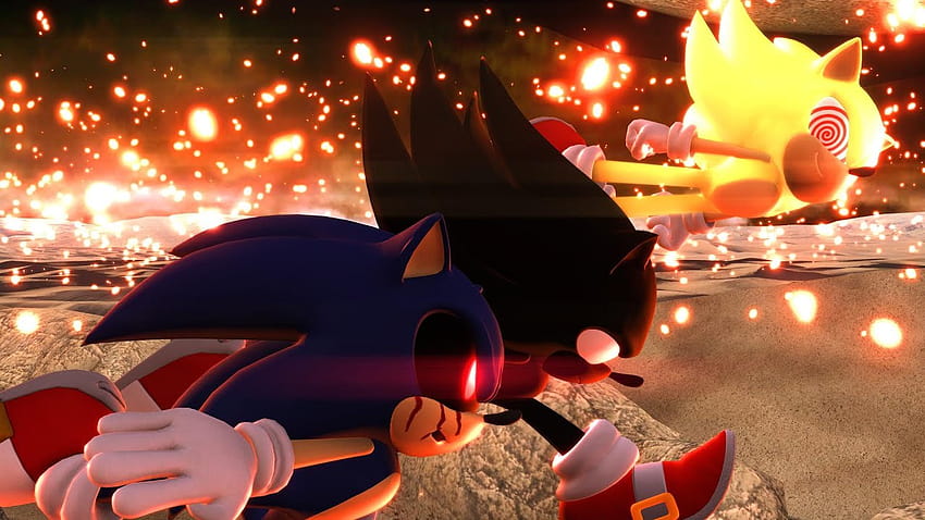 oscuro super sonic vs Sonic.EXE V.S. Fleetway Super Sonic, sonic oscuro vs super sonic fondo de pantalla