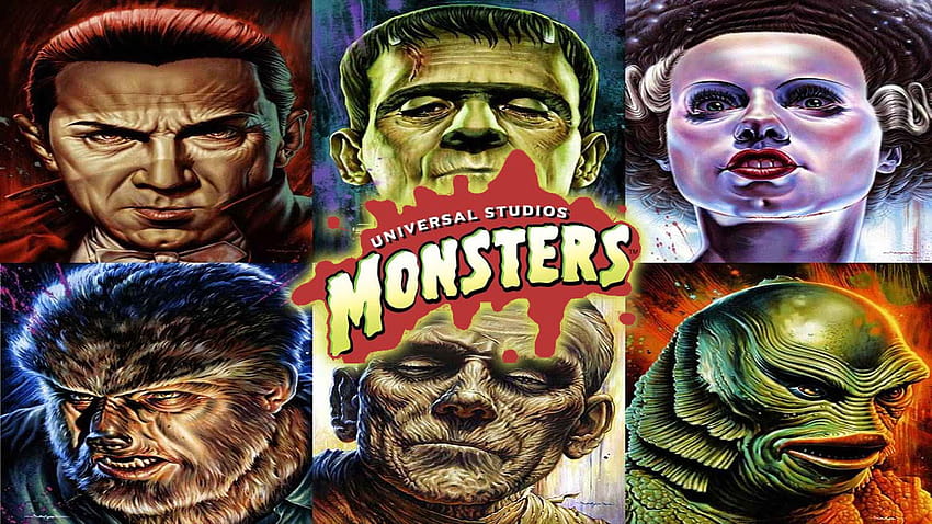 Universal Monsters Group, универсални филми HD тапет