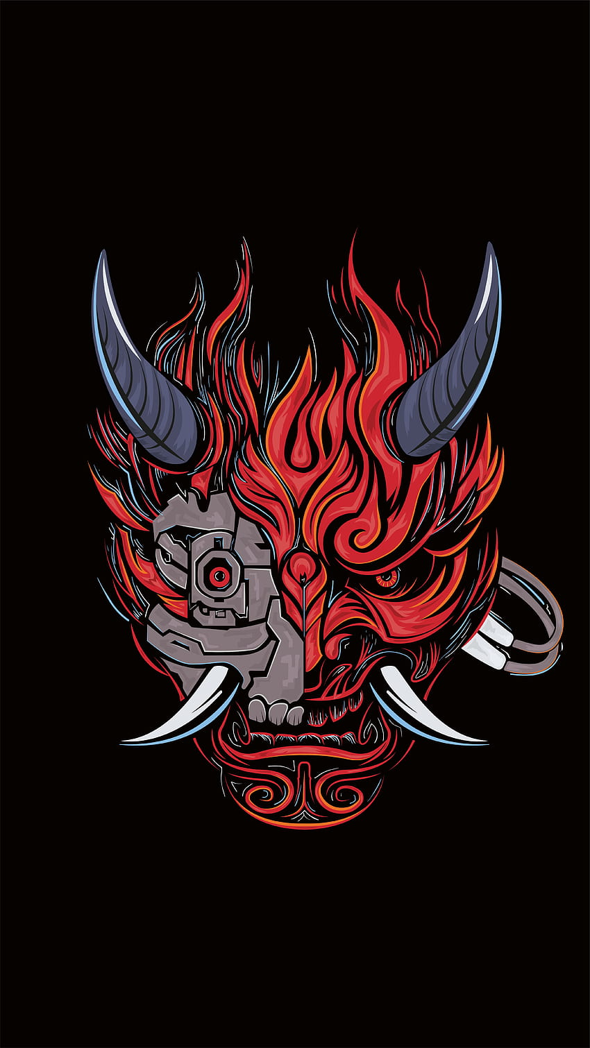 cyberpunk samurai logo iphone HD phone wallpaper