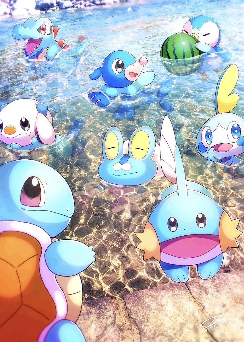 Water starters, pokemon water type HD phone wallpaper