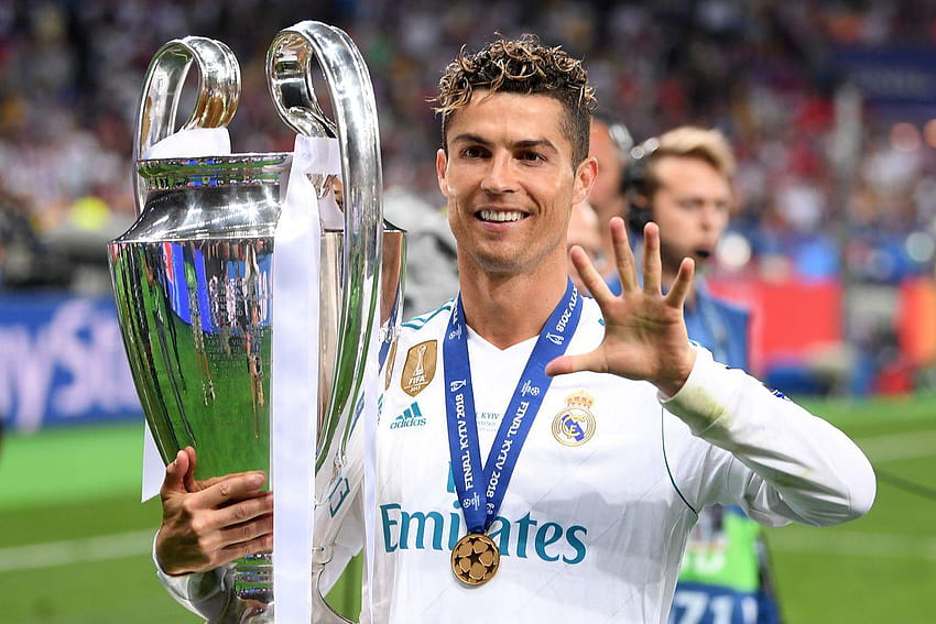 Finał Ligi Mistrzów 2018: pełny post Ronaldo, cristiano ronaldo z trofeum ucl Tapeta HD