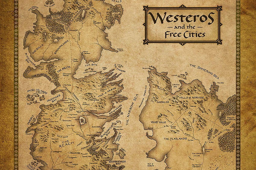 Westeros Haritası, taht oyunları haritaları HD duvar kağıdı
