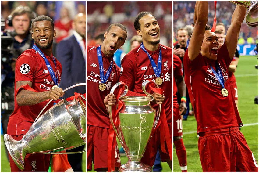 Jeder Spieler des FC Liverpool mit der Champions-League-Trophäe, Liverpool ucl HD-Hintergrundbild