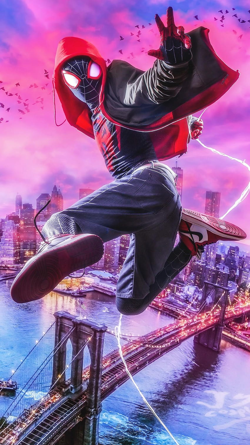 spiderman into the spider verse full mobile HD phone wallpaper