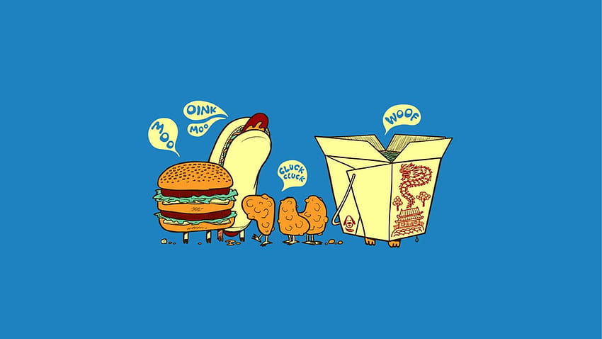 Food, funny, hotdogs, cows, hamburgers, chicken wings :: HD wallpaper |  Pxfuel