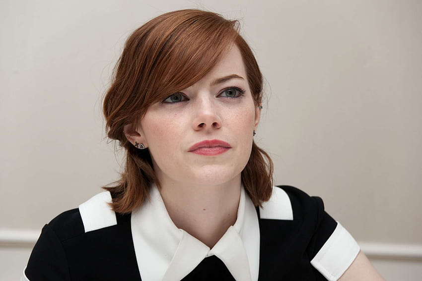 : face, women, redhead, green eyes, Emma Stone, Person, head, hairstyle, profession, 2500x1667 px, white collar worker 2500x1667 HD wallpaper