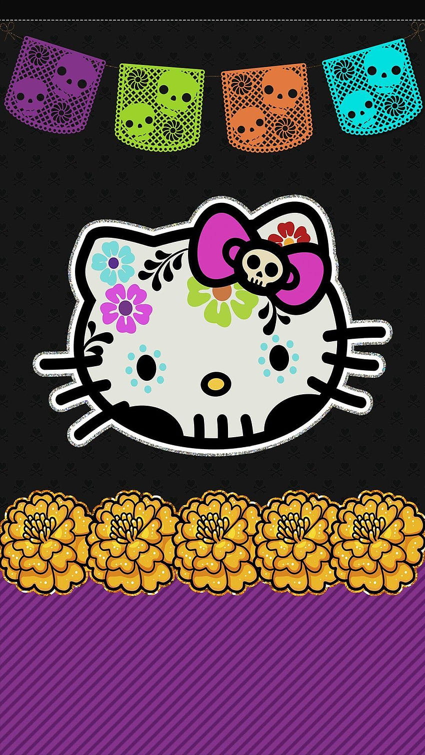 Hello Kitty Handy, Sperrschirm, dia de los, dia de muertos HD-Handy-Hintergrundbild