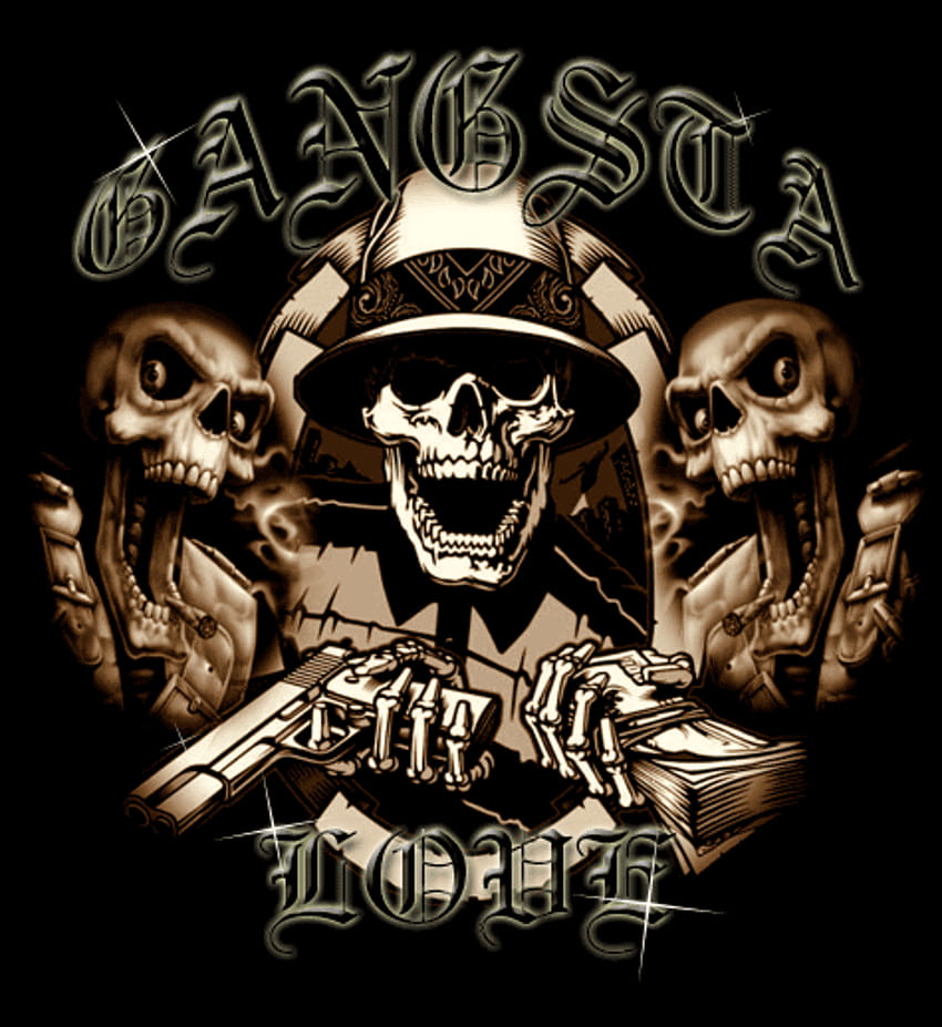 Gansta-Schädel, Gangster-Logo HD-Handy-Hintergrundbild