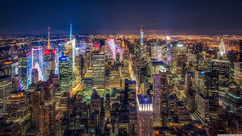 Il meglio di New York City di notte, vista notturna Sfondo HD