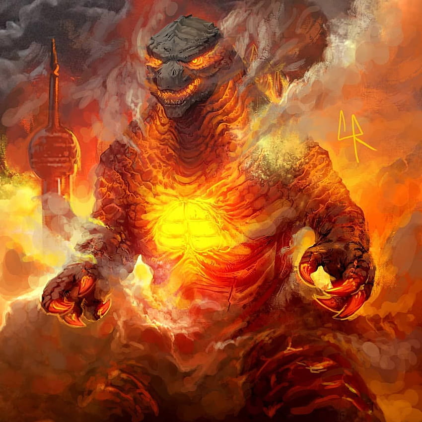 Yanan Godzilla, termo godzilla HD telefon duvar kağıdı