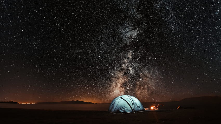 7 Milky Way, tent HD wallpaper