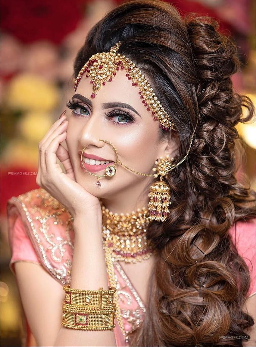 Indyjski makijaż ślubny, Makijaż ślubny ...pinterest, kobiety panny młodej Tapeta na telefon HD