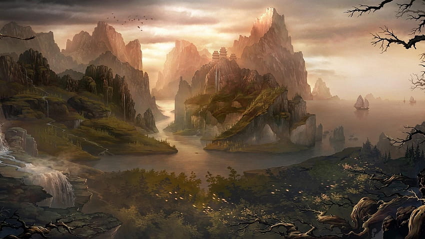 7 Fantasy Land, isla de fantasía surrealista fondo de pantalla