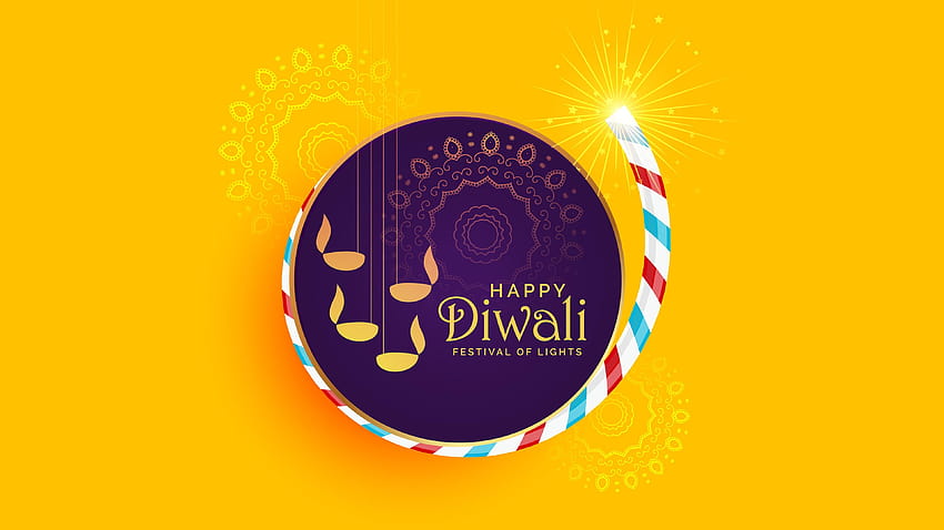 of Happy Diwali Festival, big circle HD wallpaper