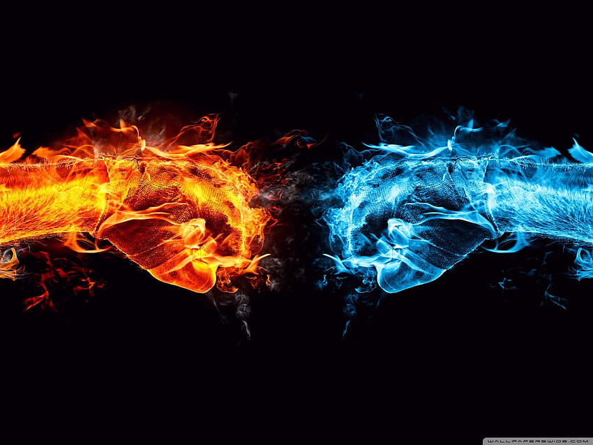 Puño de fuego vs Puño de agua ❤ para Ultra, 1440x1080 fondo de pantalla