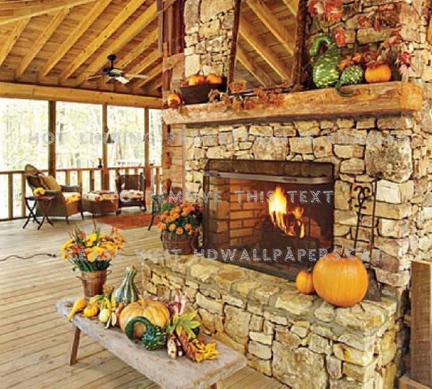fall mantel decor house terrace fireplace HD wallpaper