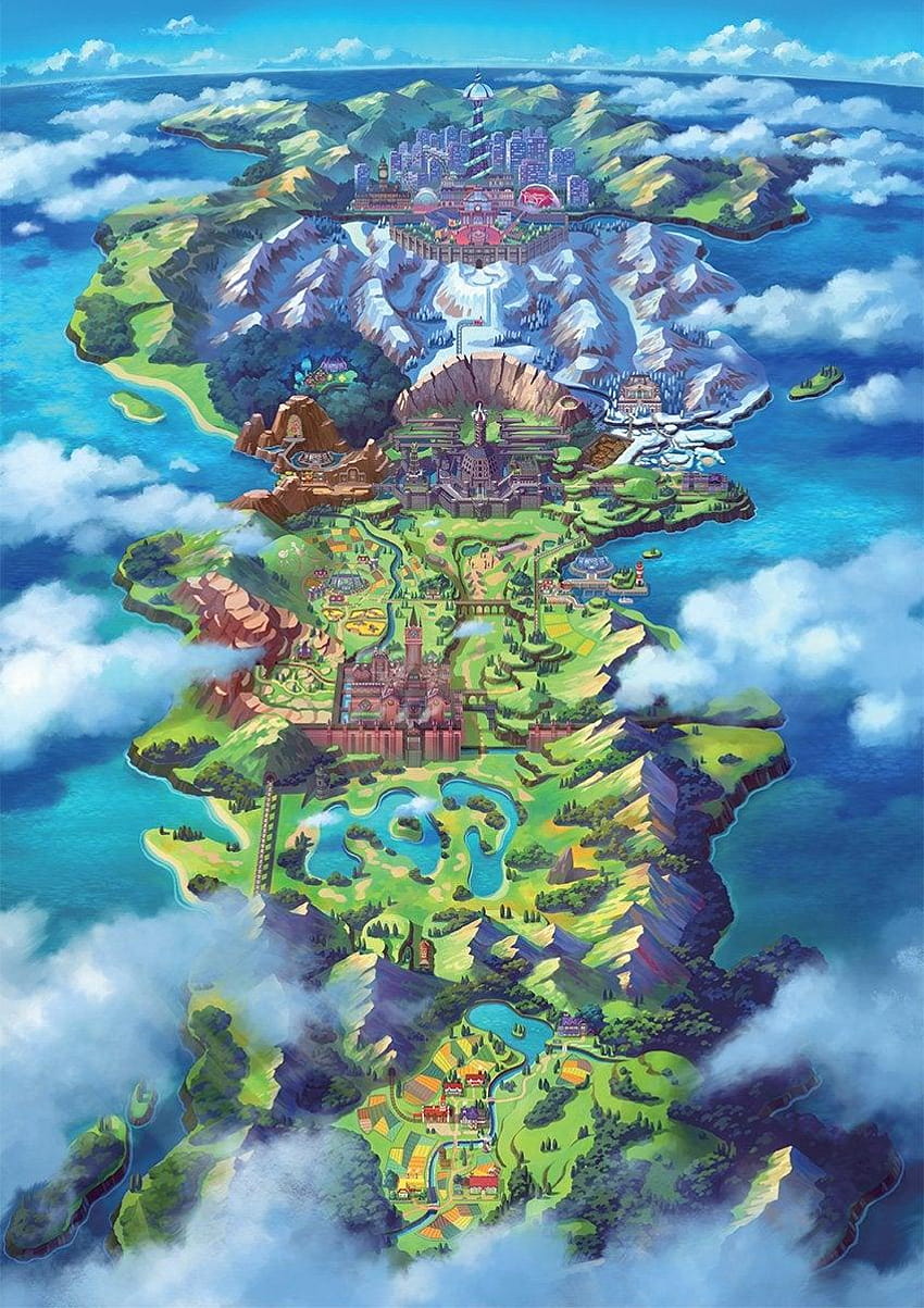 Pokemon Sword/Shield: Galar Region Map : NintendoSwitch, legendary sword pokemon HD phone wallpaper