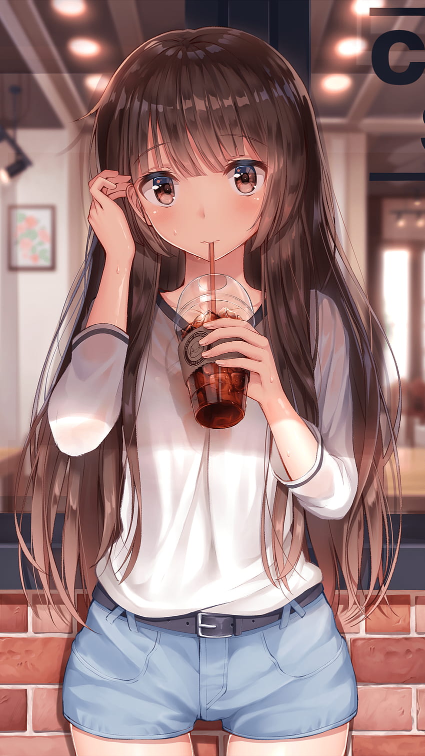 ボード「Anime 」のピン, ragazza caffè anime Sfondo del telefono HD