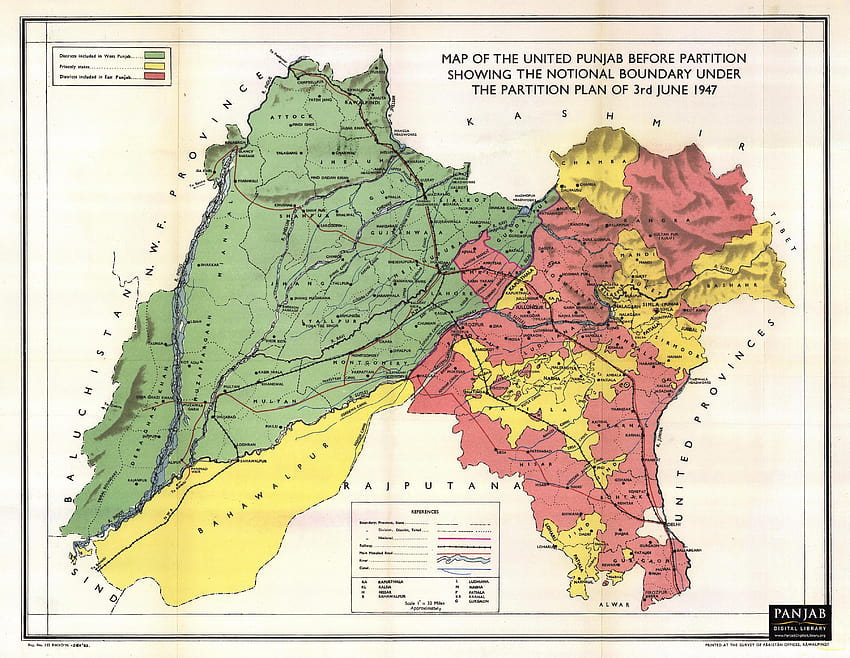 План за разделяне на Пенджаб, карта на Пенджаб HD тапет