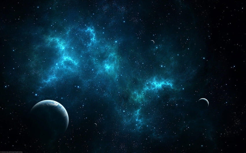 dark blue nebula backgrounds, deep space background HD wallpaper