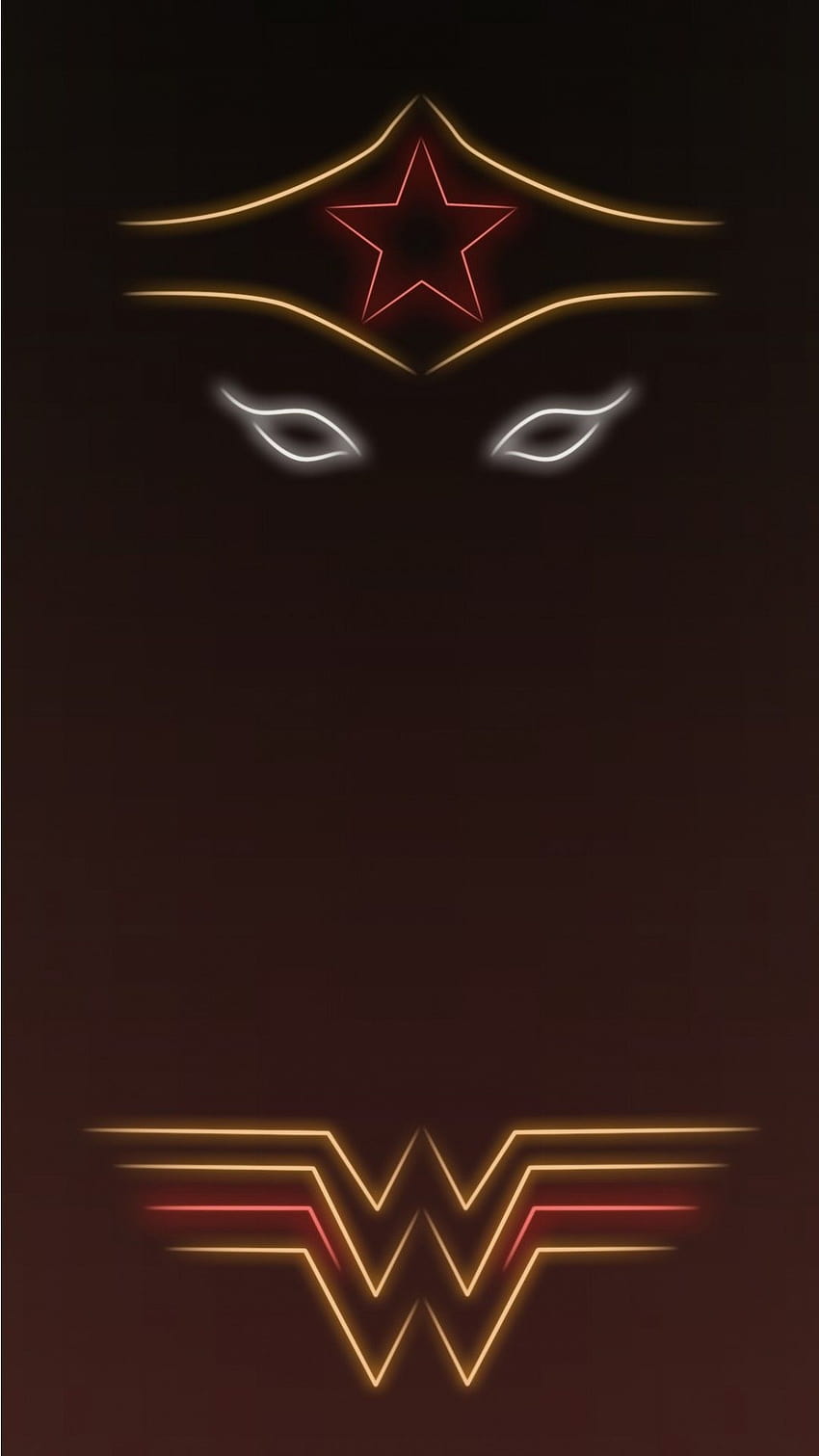 Sfondi di supereroi minimalisti nel 2020, segno di Wonder Woman Sfondo del telefono HD