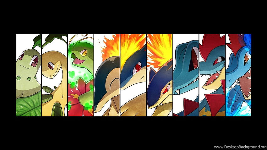 Sfondi Pokémon iniziali di seconda generazione, tutti i Pokémon iniziali Sfondo HD