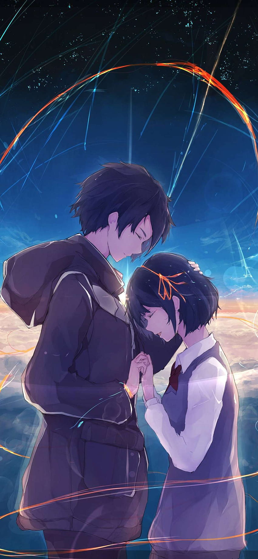 Iphone Anime Boy And Girl, dziewczyna anime i chłopak przytulają się Tapeta na telefon HD