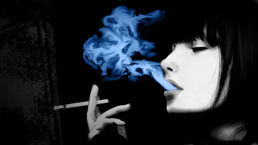 Anime Smoke, smoking girl dark HD wallpaper