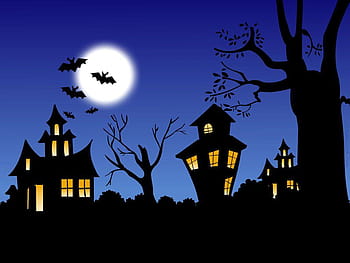 Scary background cartoon haunted houes HD wallpapers | Pxfuel