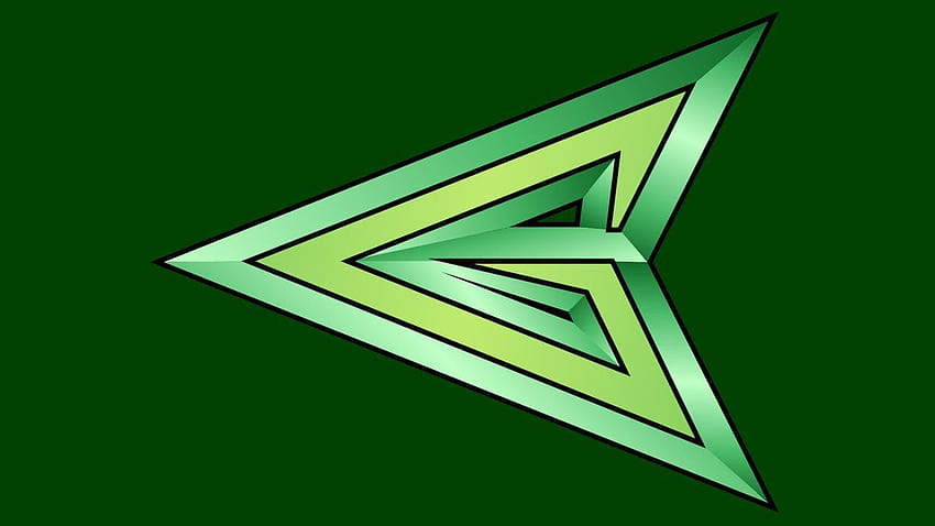 Green arrow logo, arrow symbol HD wallpaper