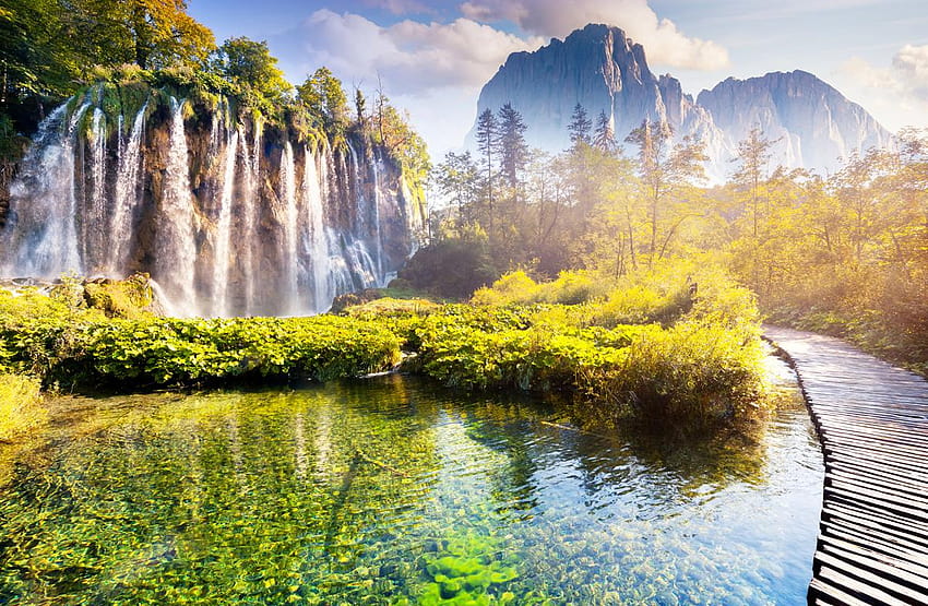 Parc national des lacs de Plitvice Croatie Widescreen Fond d'écran HD